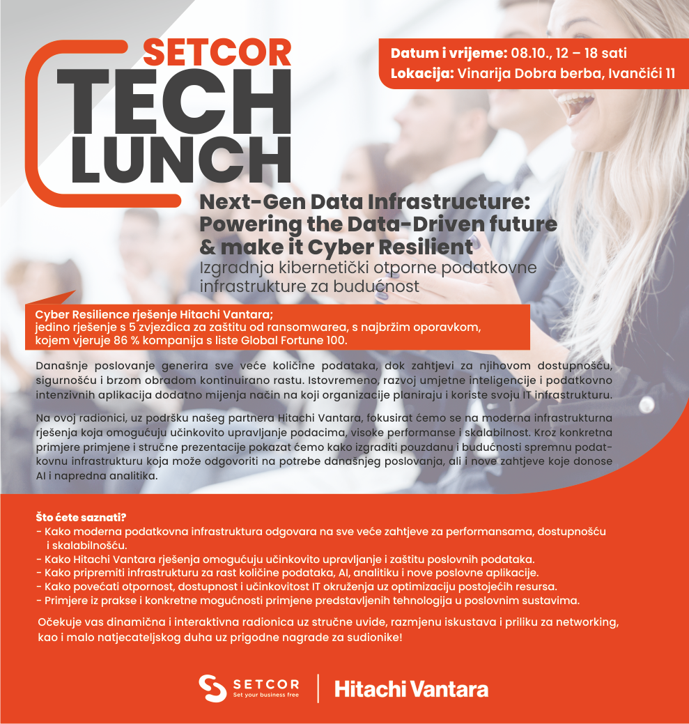 Pozivnica za Setcor Tech Lunch - Hitachi